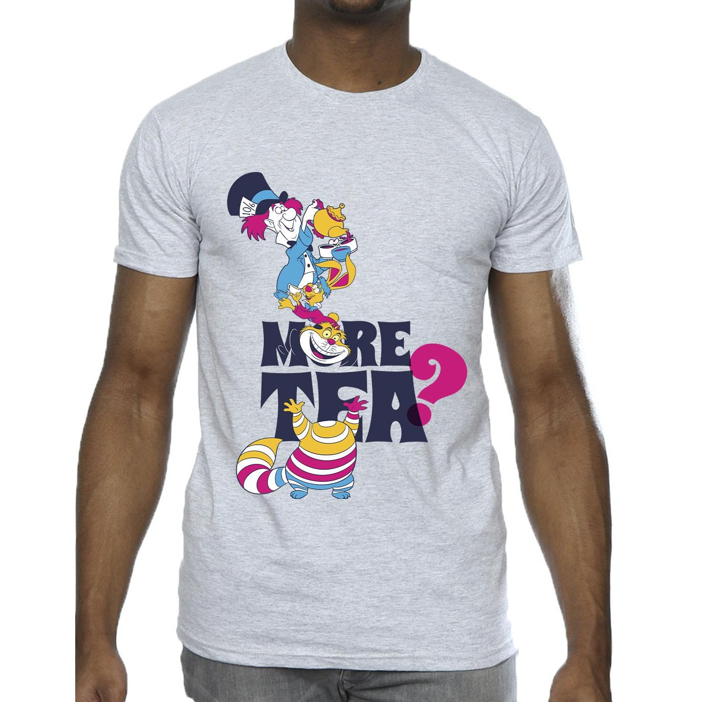 Sports Grey - Side - Disney Mens Alice In Wonderland More Tea T-Shirt