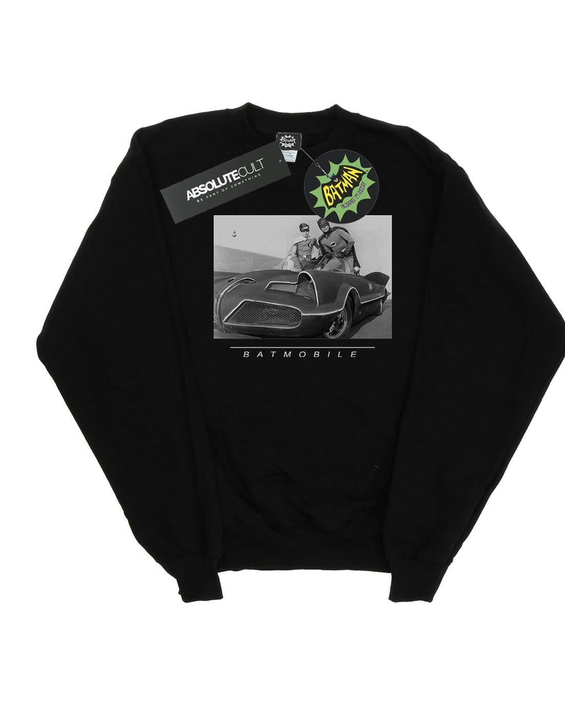 Black - Front - DC Comics Girls Batman TV Series Batmobile Sweatshirt