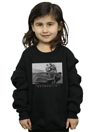 Black - Back - DC Comics Girls Batman TV Series Batmobile Sweatshirt