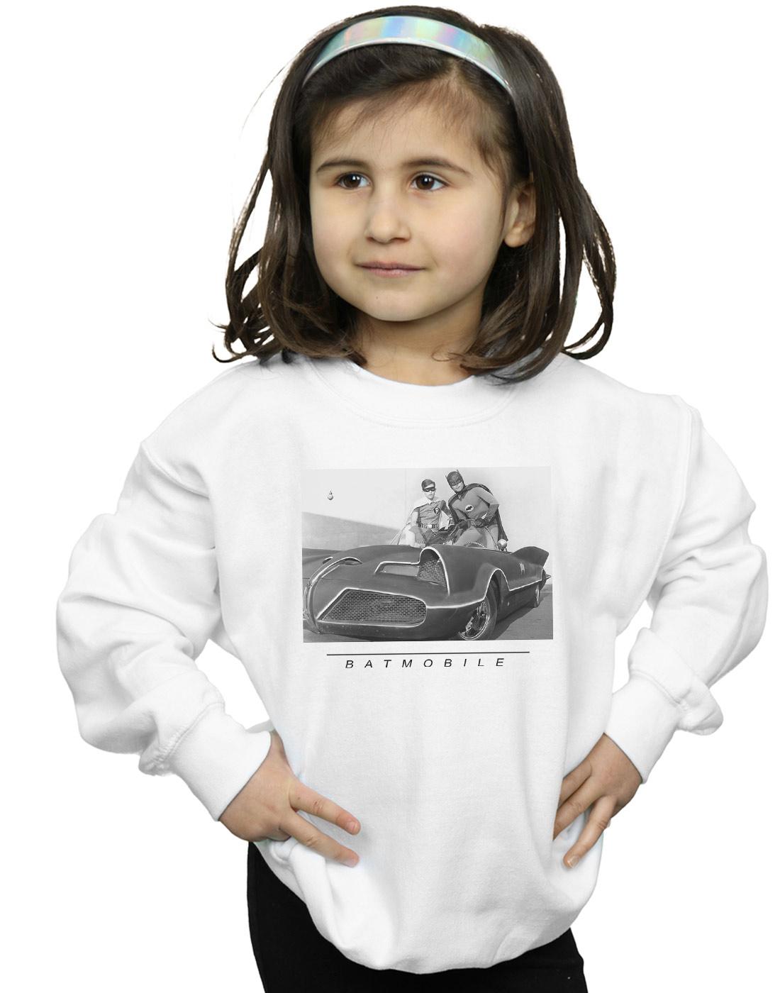 White - Back - DC Comics Girls Batman TV Series Batmobile Sweatshirt