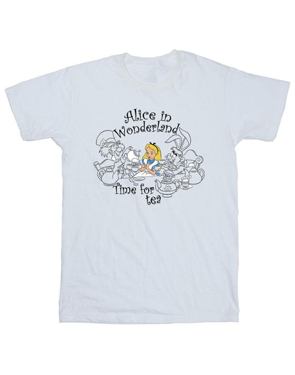 White - Front - Disney Mens Alice In Wonderland Time For Tea T-Shirt