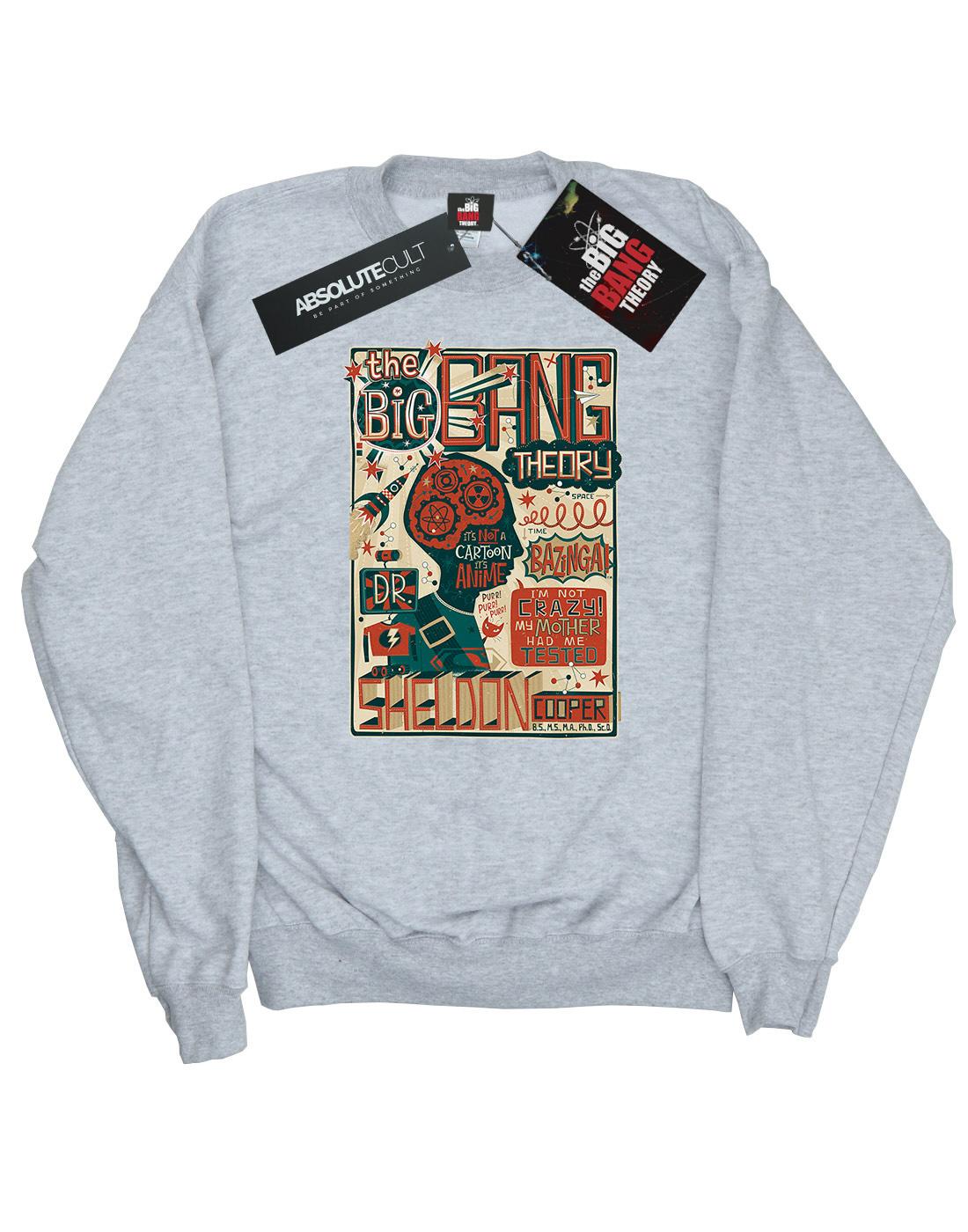 Sports Grey - Front - Big Bang Theory Mens Infographic Poster Cotton Sweatshirt