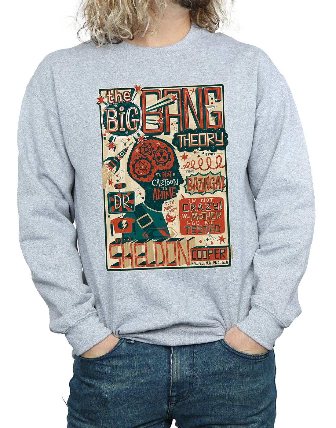 Sports Grey - Side - Big Bang Theory Mens Infographic Poster Cotton Sweatshirt