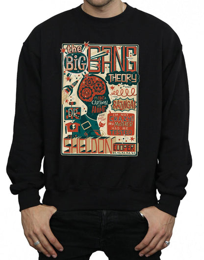 Black - Side - Big Bang Theory Mens Infographic Poster Cotton Sweatshirt