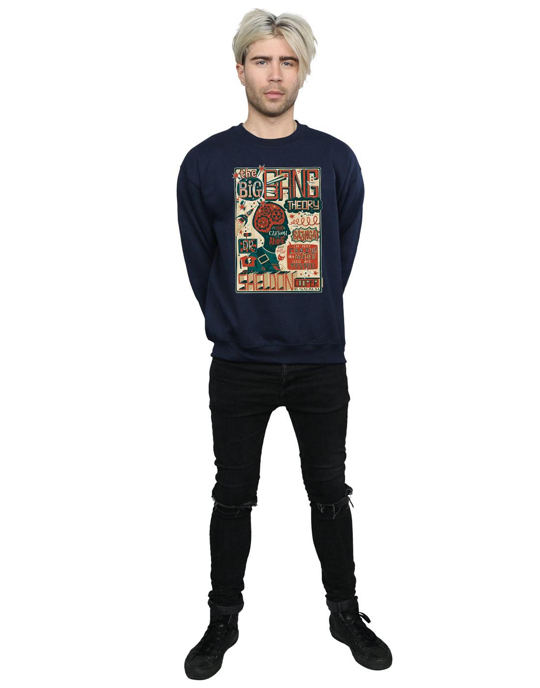 Navy Blue - Pack Shot - Big Bang Theory Mens Infographic Poster Cotton Sweatshirt