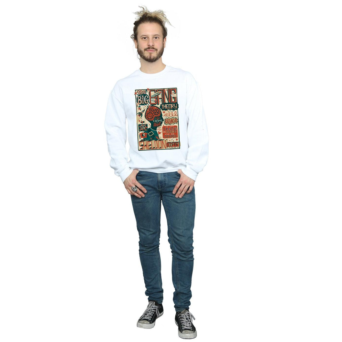 White - Lifestyle - Big Bang Theory Mens Infographic Poster Cotton Sweatshirt