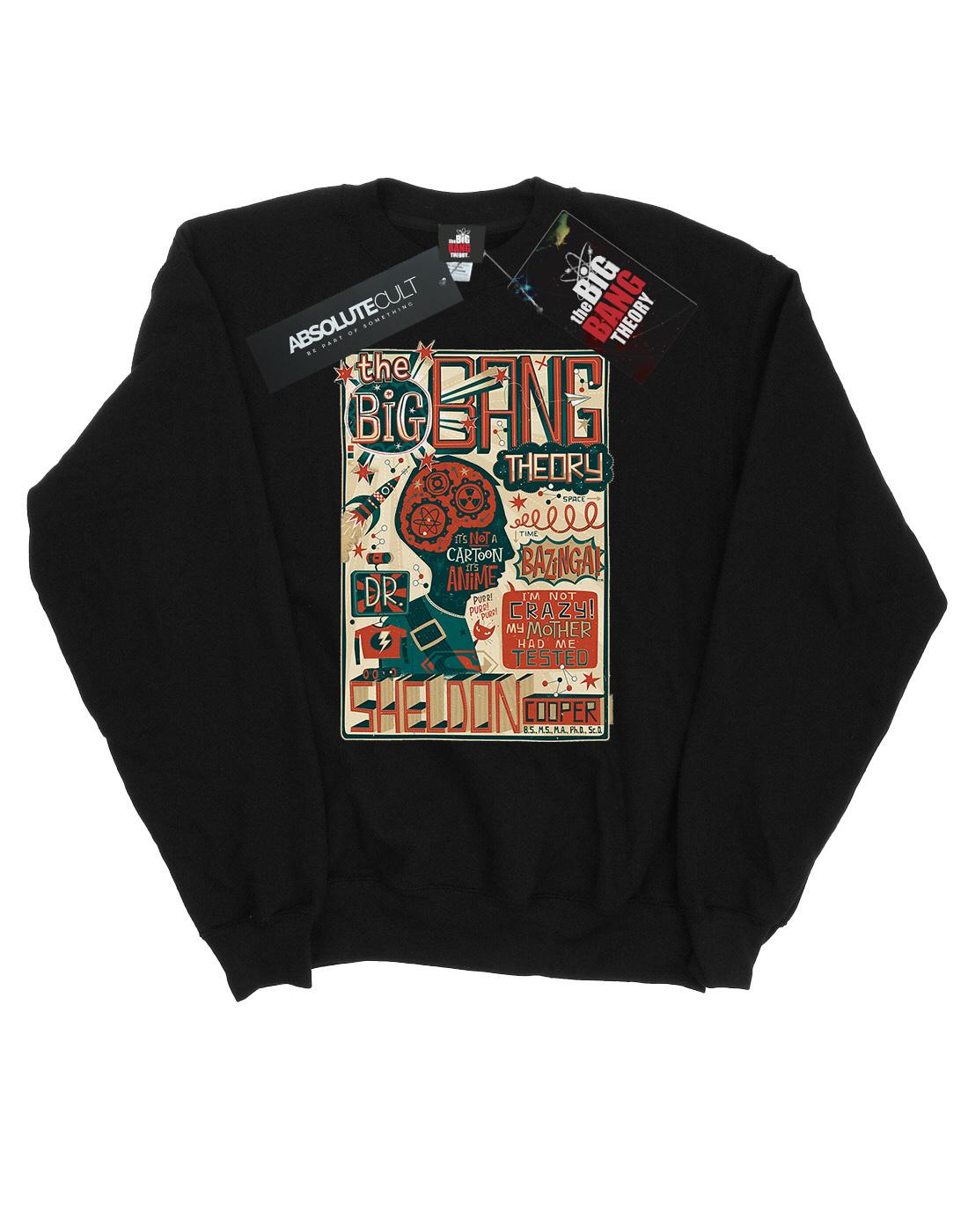Black - Front - Big Bang Theory Mens Infographic Poster Cotton Sweatshirt