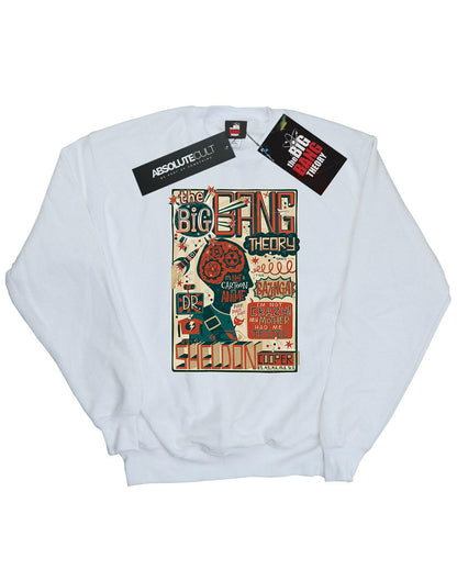 White - Front - Big Bang Theory Mens Infographic Poster Cotton Sweatshirt
