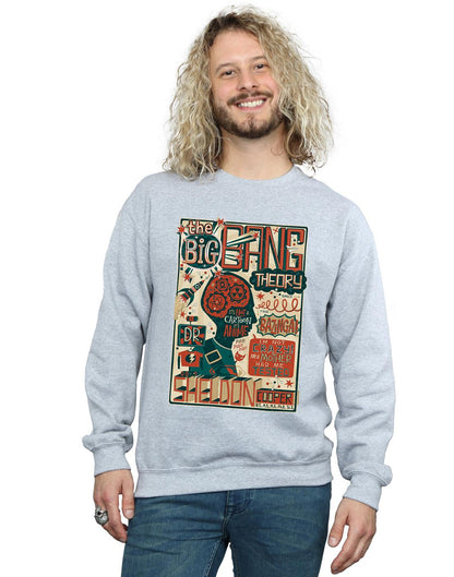 Sports Grey - Back - Big Bang Theory Mens Infographic Poster Cotton Sweatshirt