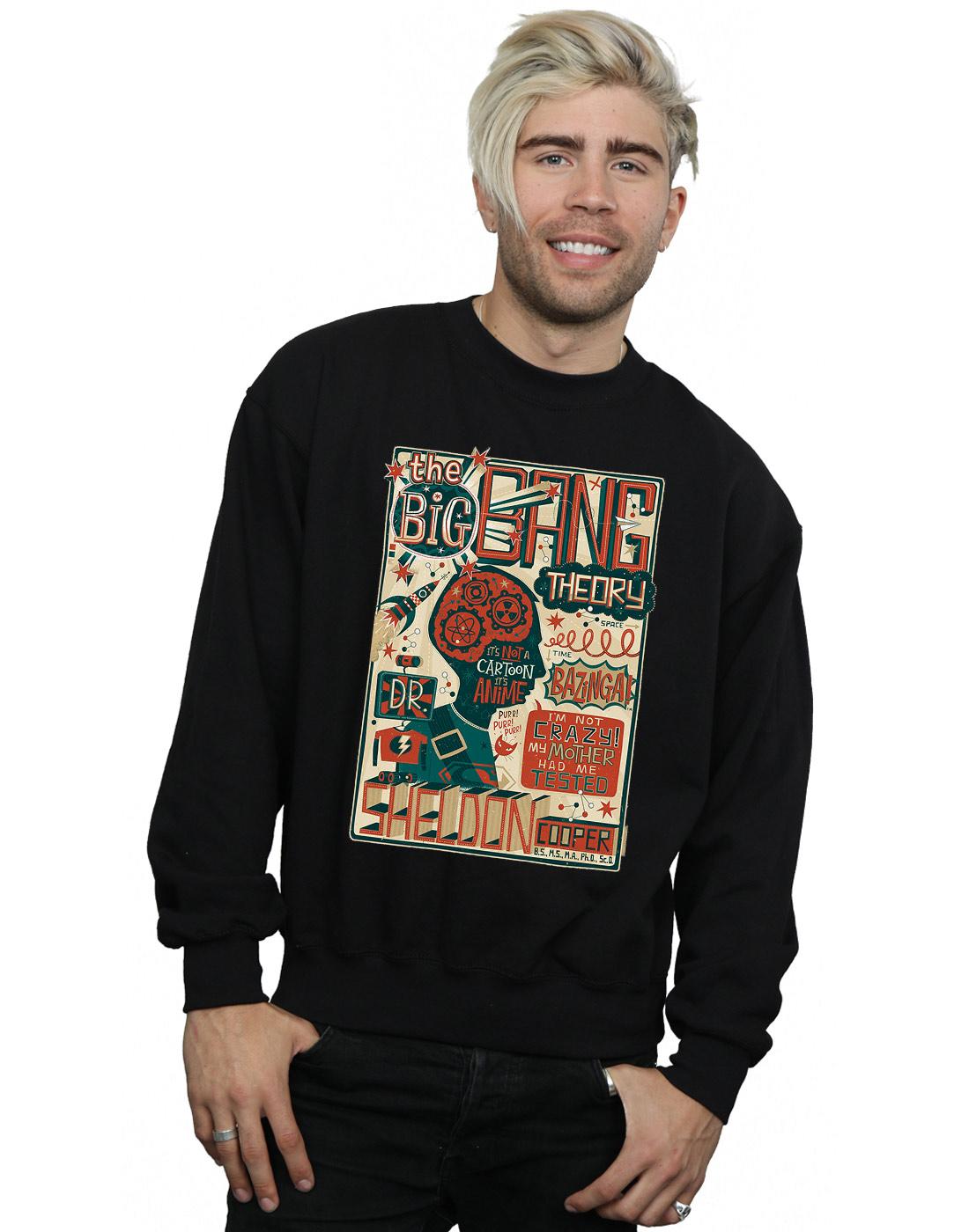 Black - Back - Big Bang Theory Mens Infographic Poster Cotton Sweatshirt