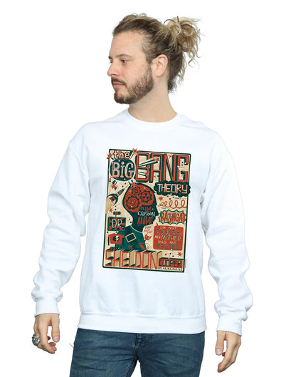 White - Back - Big Bang Theory Mens Infographic Poster Cotton Sweatshirt