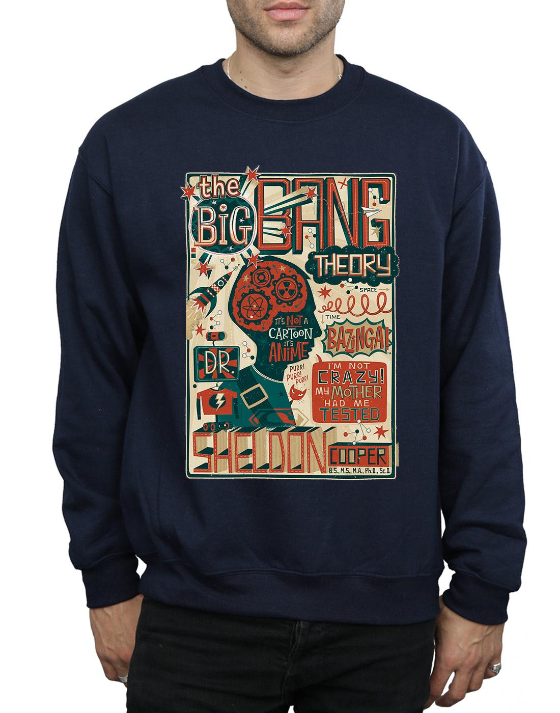 Navy Blue - Lifestyle - Big Bang Theory Mens Infographic Poster Cotton Sweatshirt