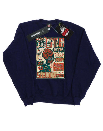 Navy Blue - Front - Big Bang Theory Mens Infographic Poster Cotton Sweatshirt