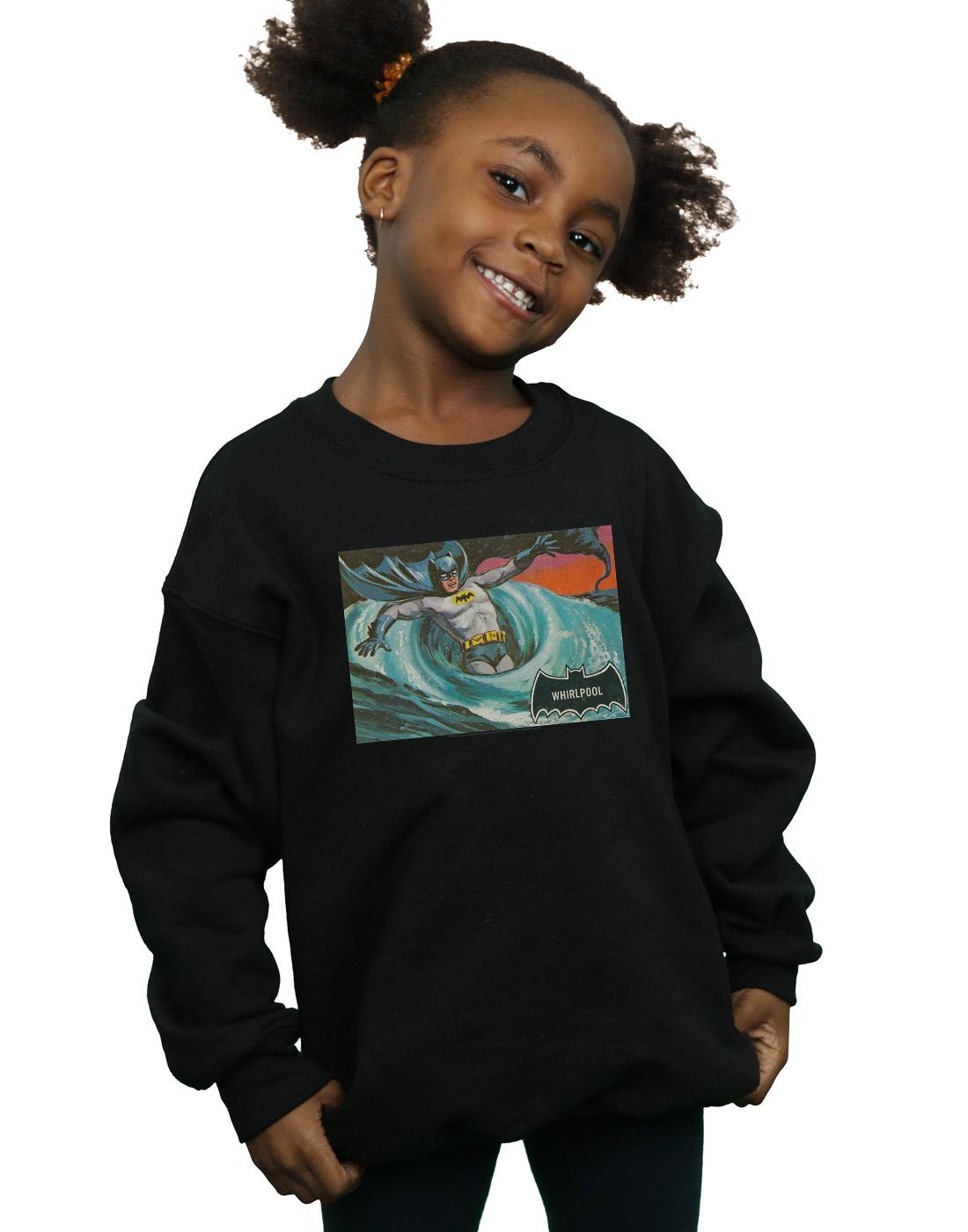 Black - Back - DC Comics Girls Batman TV Series Whirlpool Sweatshirt