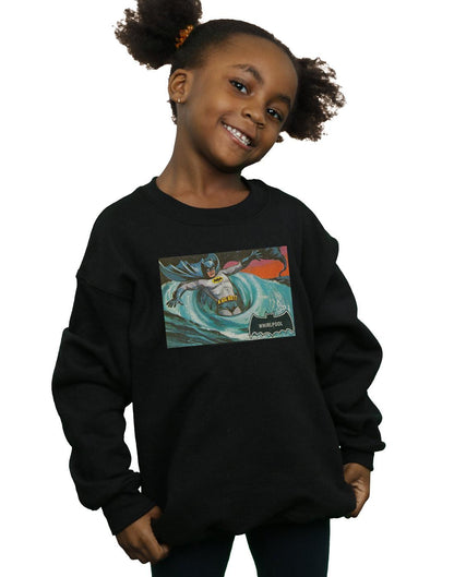 Black - Back - DC Comics Girls Batman TV Series Whirlpool Sweatshirt