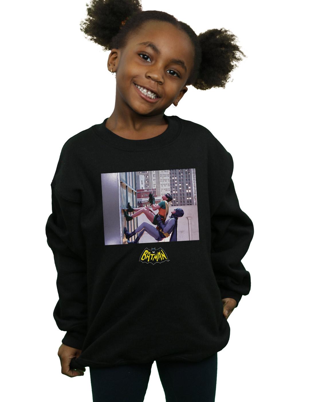 Black - Back - DC Comics Girls Batman TV Series Skyscraper Climb Sweatshirt