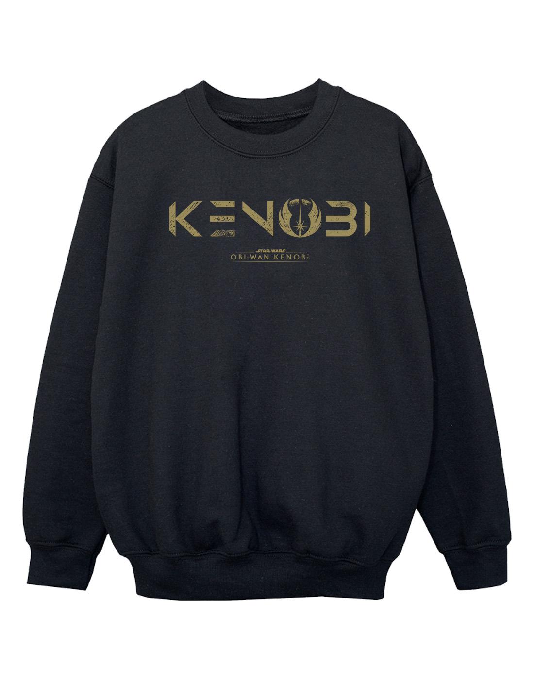 Black - Front - Star Wars Girls Obi-Wan Kenobi Logo Sweatshirt