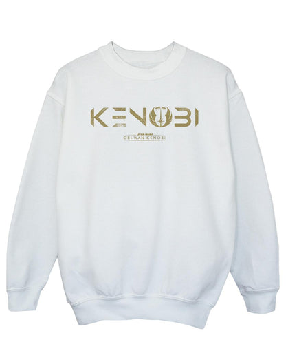 White - Front - Star Wars Girls Obi-Wan Kenobi Logo Sweatshirt