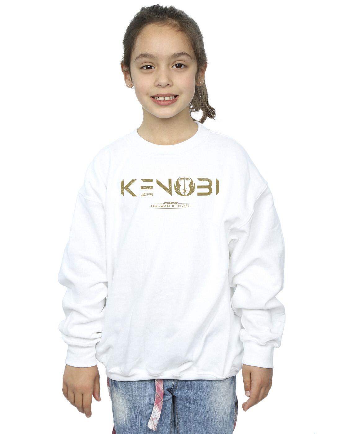 White - Back - Star Wars Girls Obi-Wan Kenobi Logo Sweatshirt