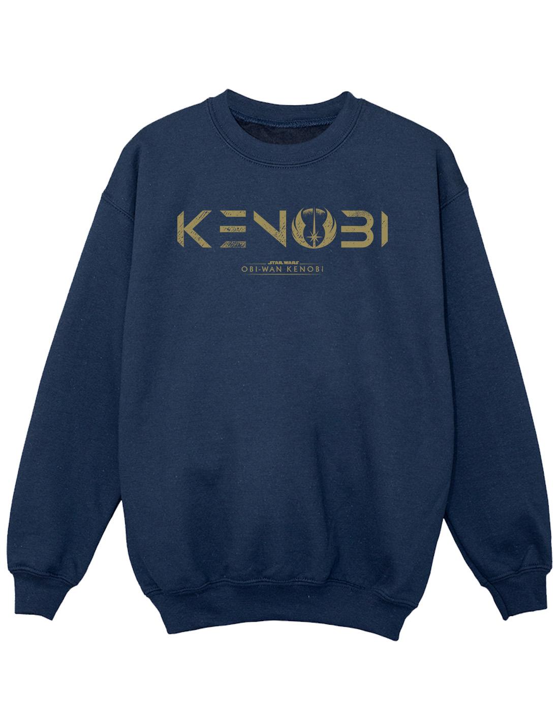 Navy Blue - Front - Star Wars Girls Obi-Wan Kenobi Logo Sweatshirt
