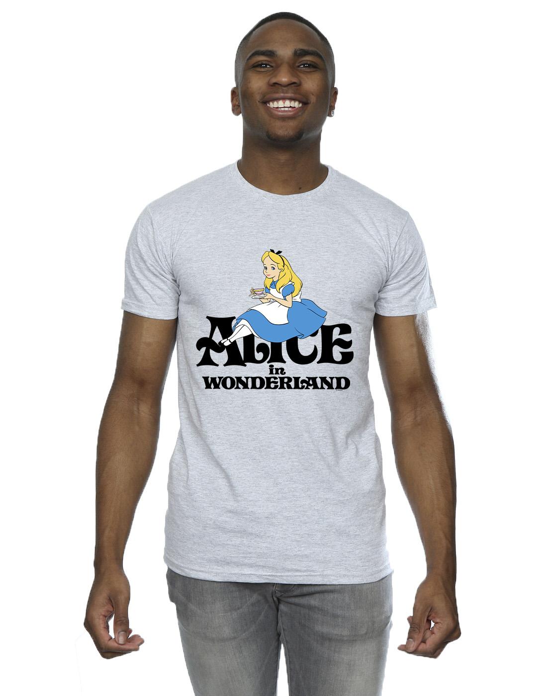 Sports Grey - Back - Disney Mens Alice In Wonderland Tea Drinker Classic T-Shirt