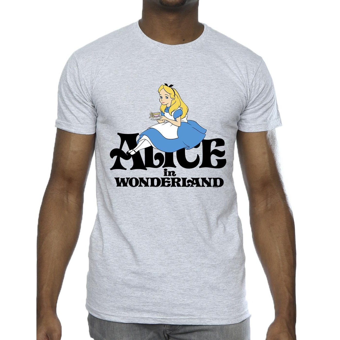 Sports Grey - Side - Disney Mens Alice In Wonderland Tea Drinker Classic T-Shirt