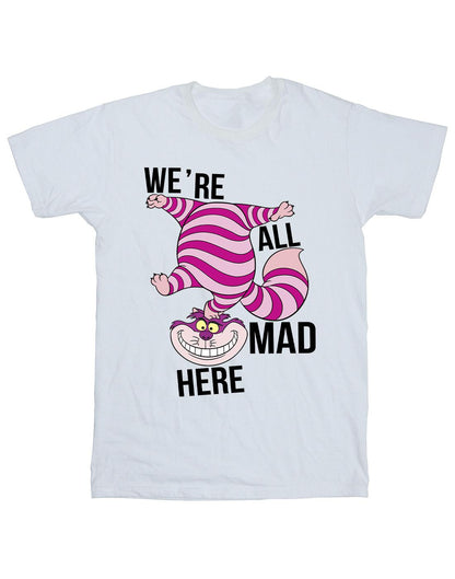 White - Front - Disney Mens Alice In Wonderland All Mad Here T-Shirt