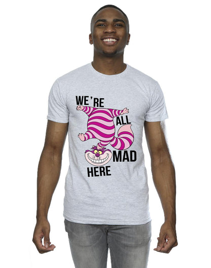 Sports Grey - Back - Disney Mens Alice In Wonderland All Mad Here T-Shirt