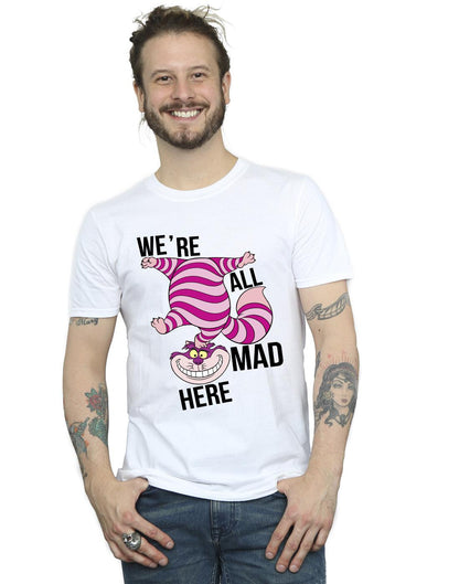 White - Back - Disney Mens Alice In Wonderland All Mad Here T-Shirt