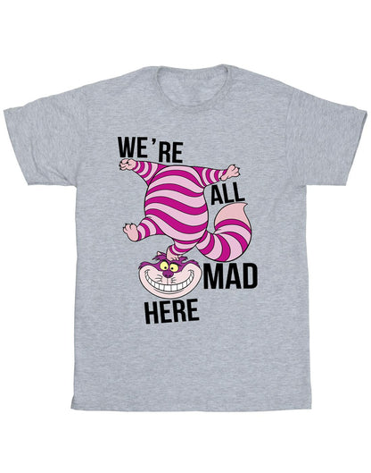 Sports Grey - Front - Disney Mens Alice In Wonderland All Mad Here T-Shirt