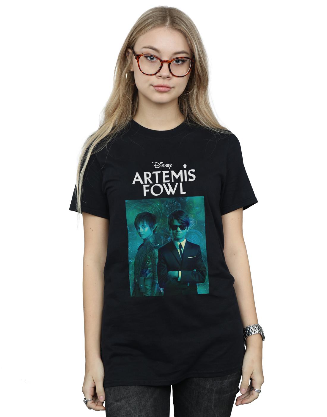 Black - Back - Disney Womens-Ladies Artemis Fowl Holly Photo Cotton Boyfriend T-Shirt