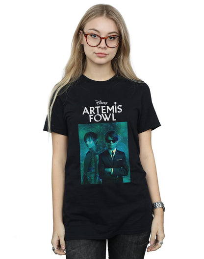 Black - Back - Disney Womens-Ladies Artemis Fowl Holly Photo Cotton Boyfriend T-Shirt