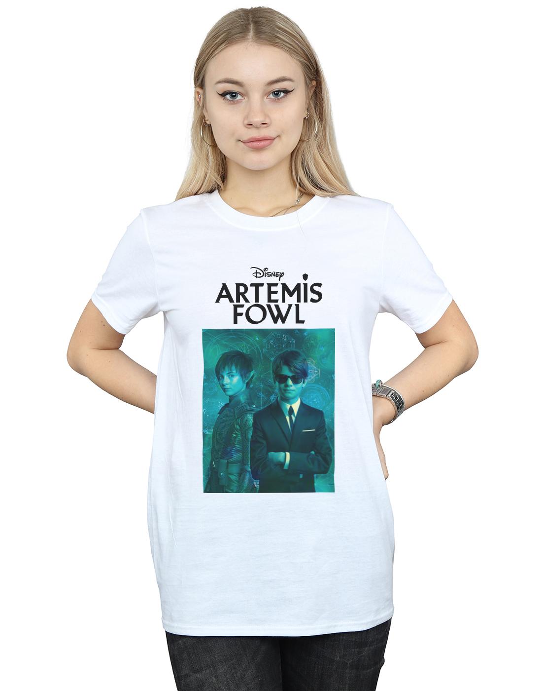 White - Back - Disney Womens-Ladies Artemis Fowl Holly Photo Cotton Boyfriend T-Shirt