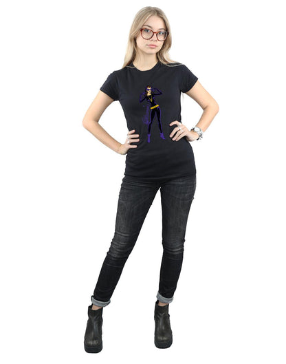 Black - Lifestyle - DC Comics Womens-Ladies Catwoman Happy Pose Cotton T-Shirt