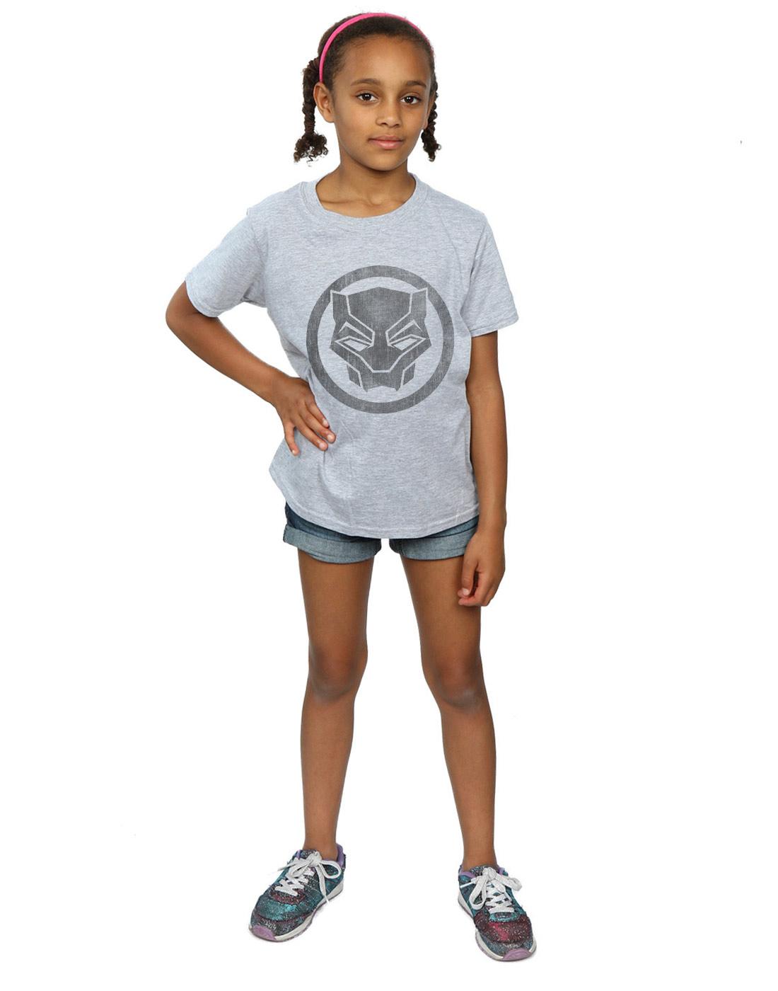 Sports Grey - Lifestyle - Marvel Girls Black Panther Distressed Icon Cotton T-Shirt