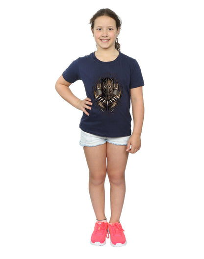 Navy Blue - Lifestyle - Marvel Girls Black Panther Gold Killmonger Cotton T-Shirt