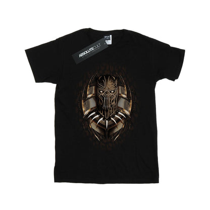 Black - Front - Marvel Girls Black Panther Gold Killmonger Cotton T-Shirt