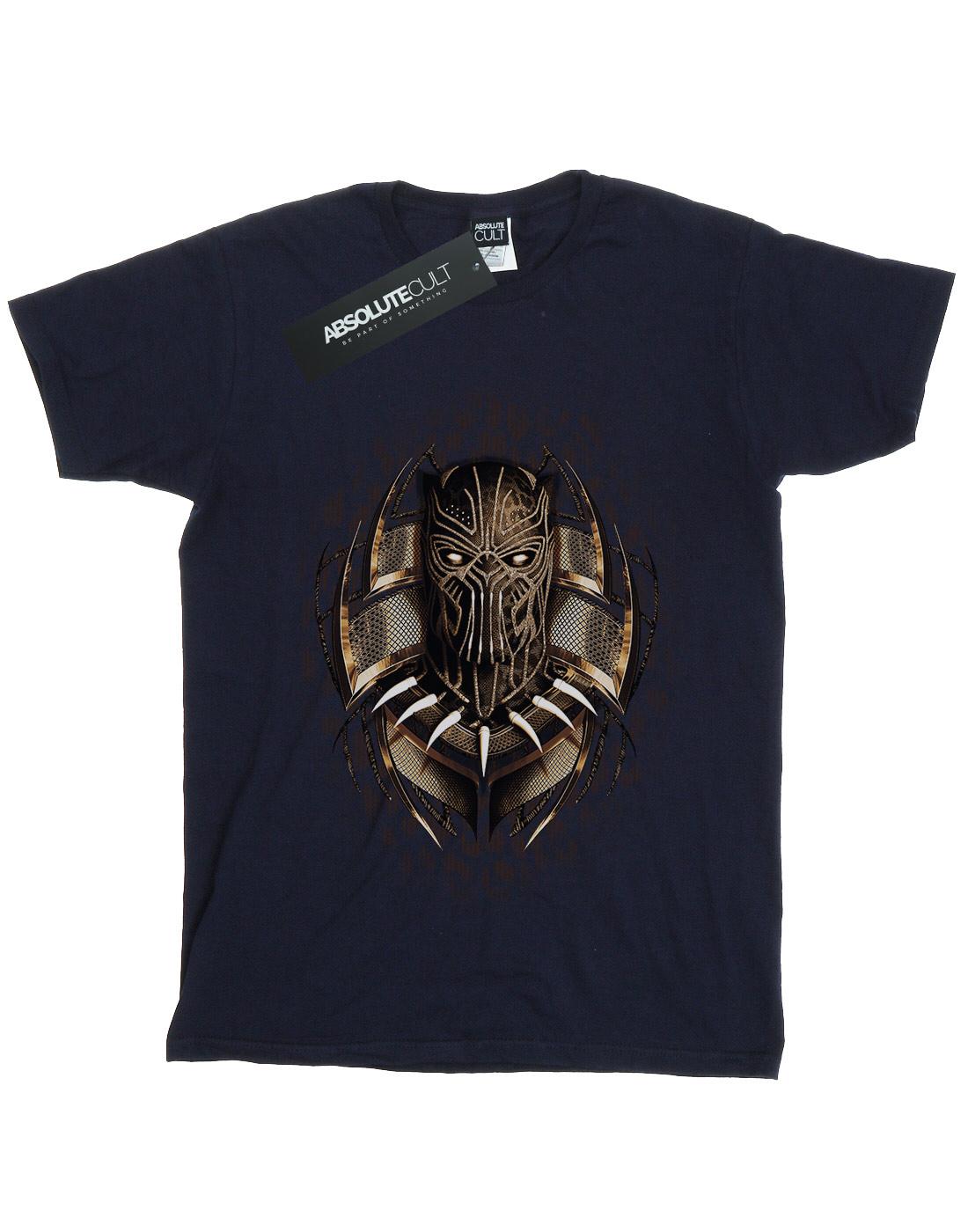 Navy Blue - Front - Marvel Girls Black Panther Gold Killmonger Cotton T-Shirt