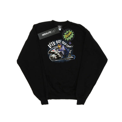 Black - Front - DC Comics Womens-Ladies Batman TV Series Bat Bike Sweatshirt