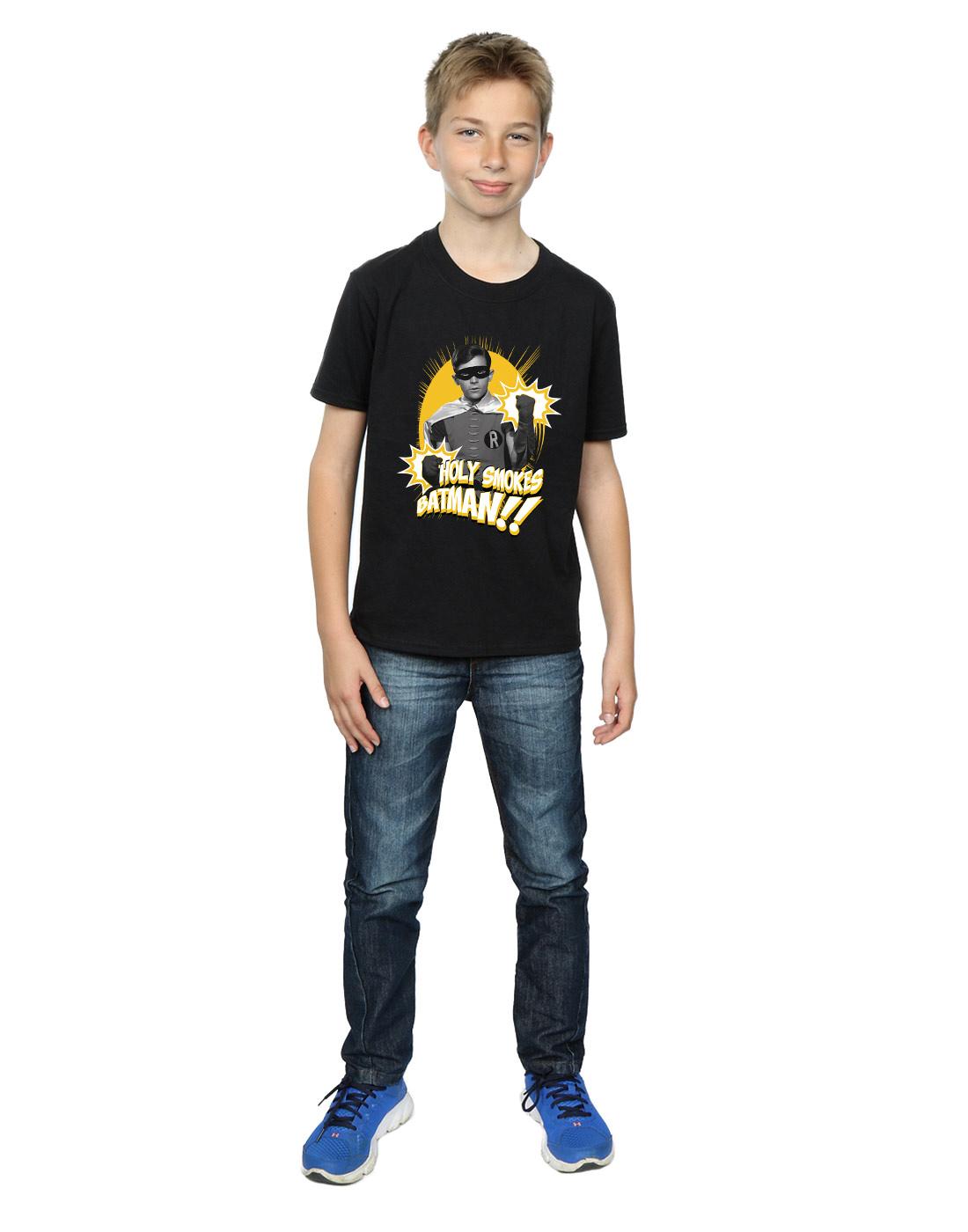 Black - Lifestyle - DC Comics Boys Batman TV Series Robin Holy Smokes T-Shirt