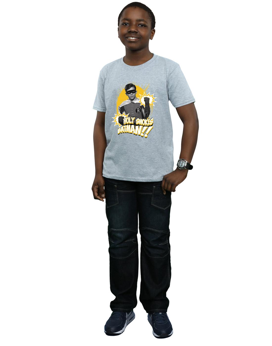 Sports Grey - Lifestyle - DC Comics Boys Batman TV Series Robin Holy Smokes T-Shirt