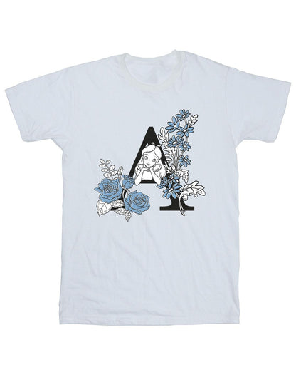 White - Front - Disney Mens Alice In Wonderland Letter A T-Shirt