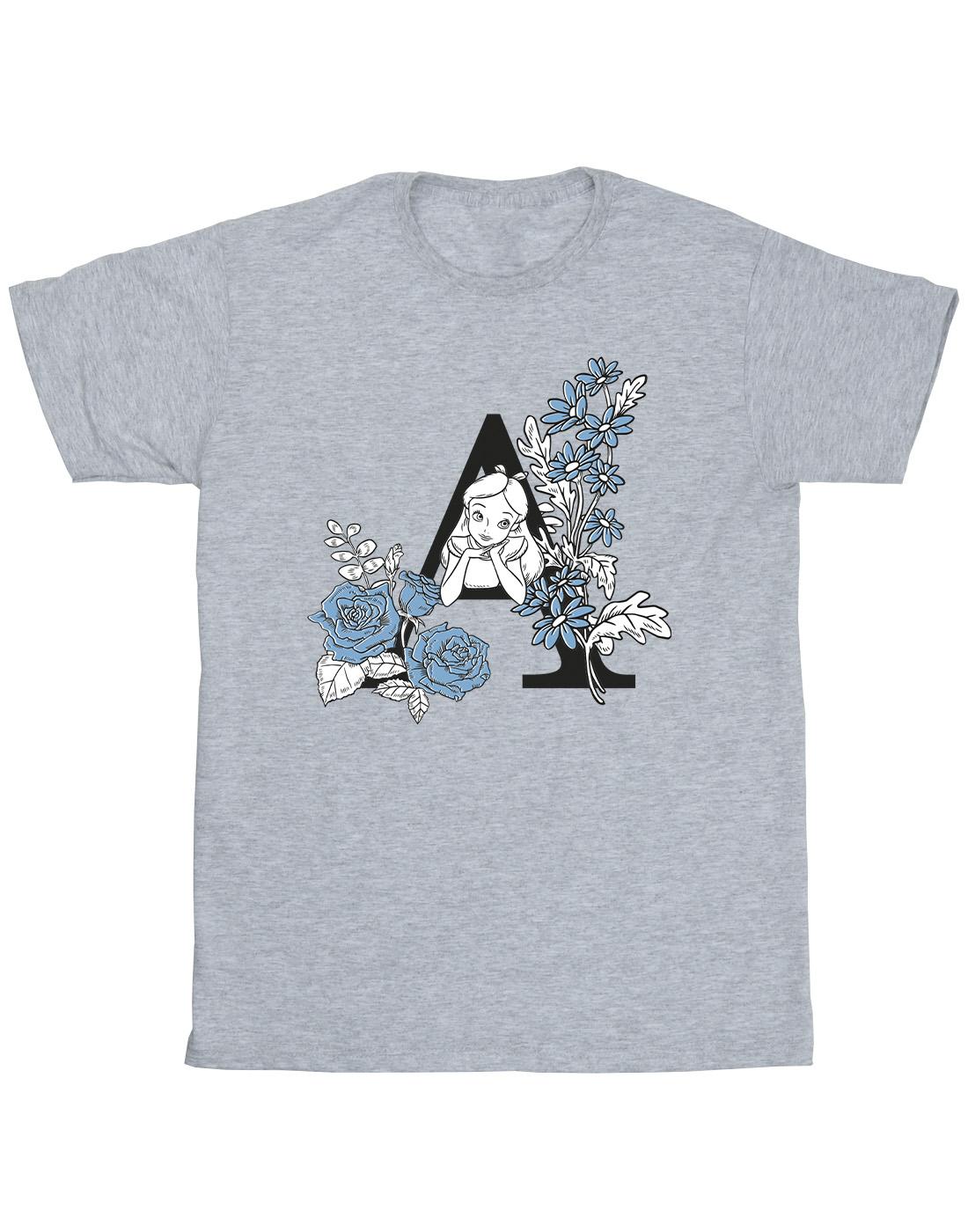 Sports Grey - Front - Disney Mens Alice In Wonderland Letter A T-Shirt