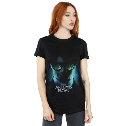 Black - Back - Disney Womens-Ladies Artemis Fowl Poster Cotton Boyfriend T-Shirt