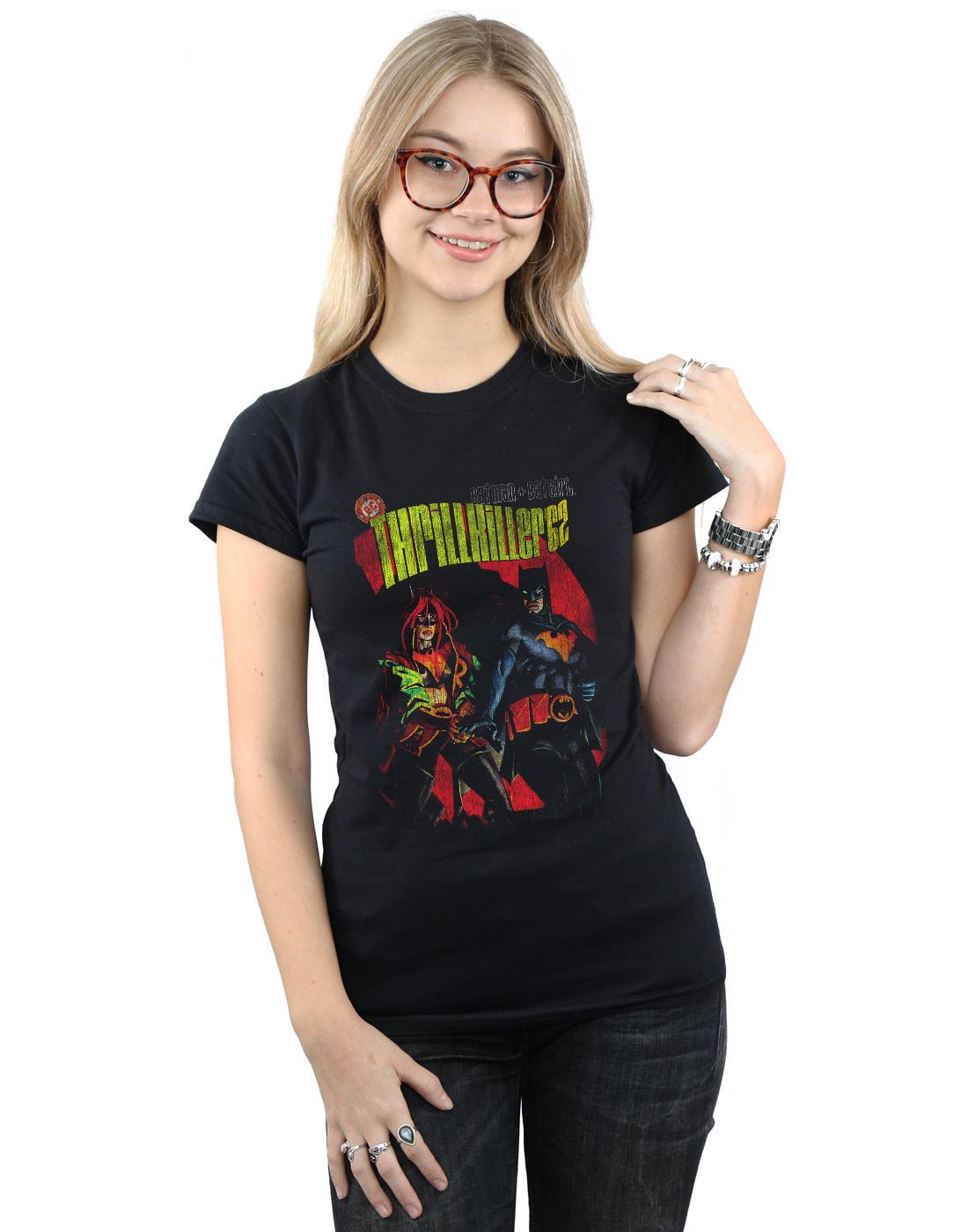 Black - Back - DC Comics Womens-Ladies Batman And Batgirl Thrilkiller 62 Cotton T-Shirt