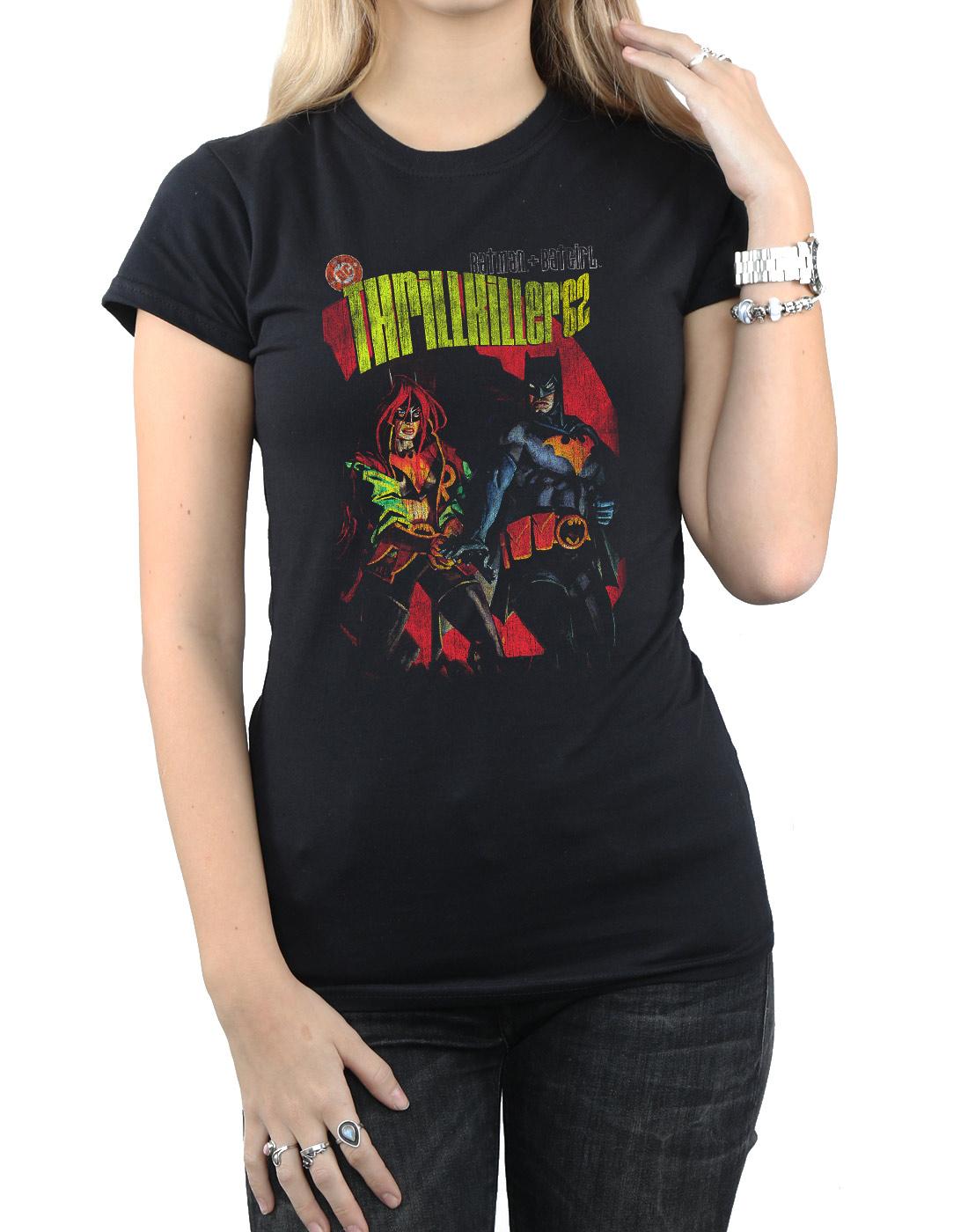 Black - Side - DC Comics Womens-Ladies Batman And Batgirl Thrilkiller 62 Cotton T-Shirt