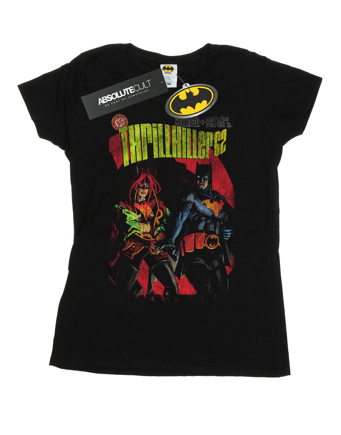 Black - Front - DC Comics Womens-Ladies Batman And Batgirl Thrilkiller 62 Cotton T-Shirt
