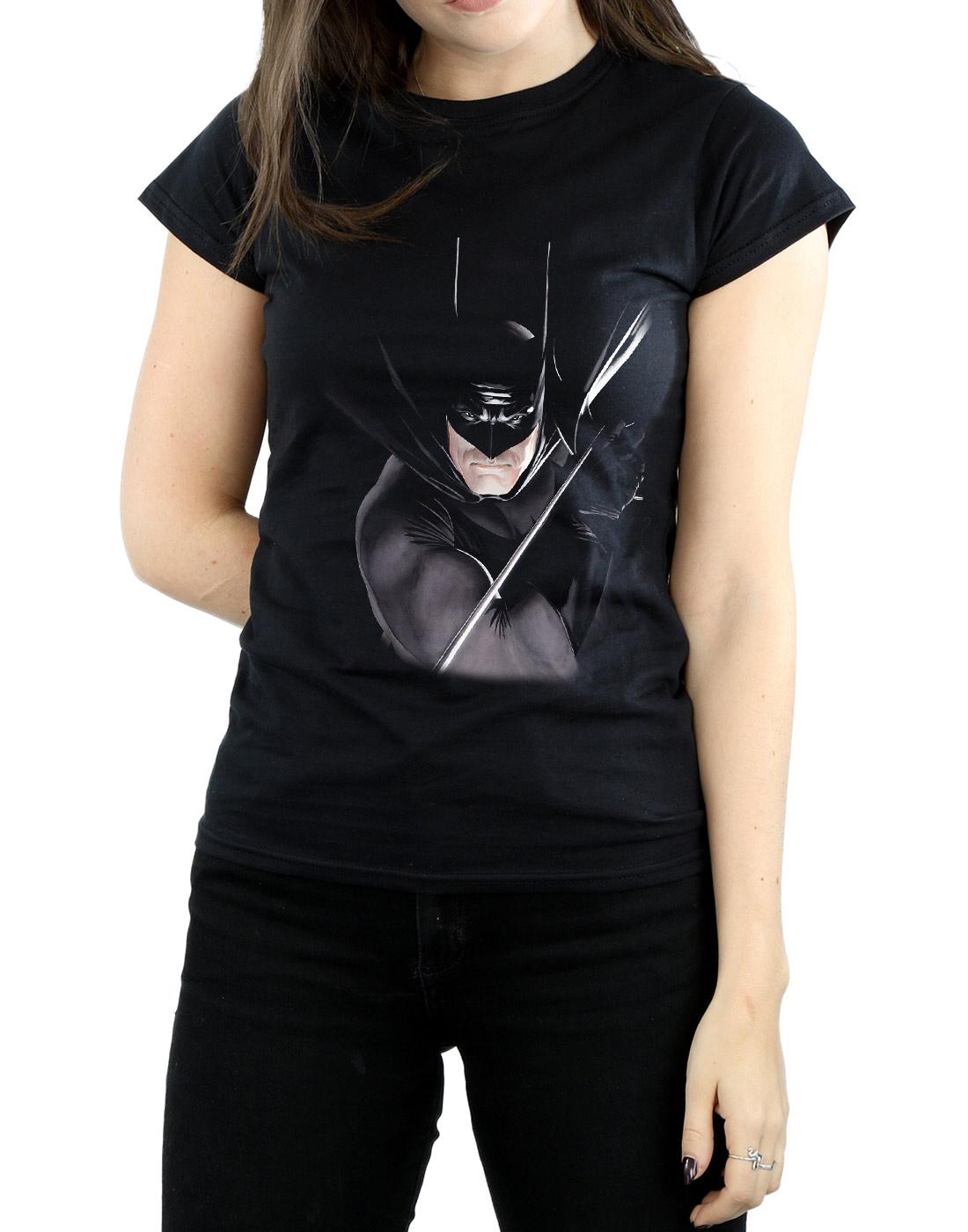 Black - Side - DC Comics Womens-Ladies Batman By Alex Ross Cotton T-Shirt