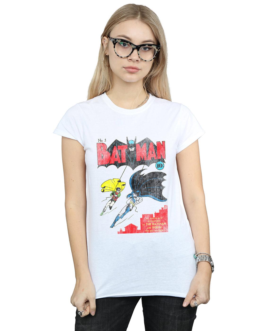 White - Back - DC Comics Womens-Ladies Batman Issue 1 Cover Cotton T-Shirt