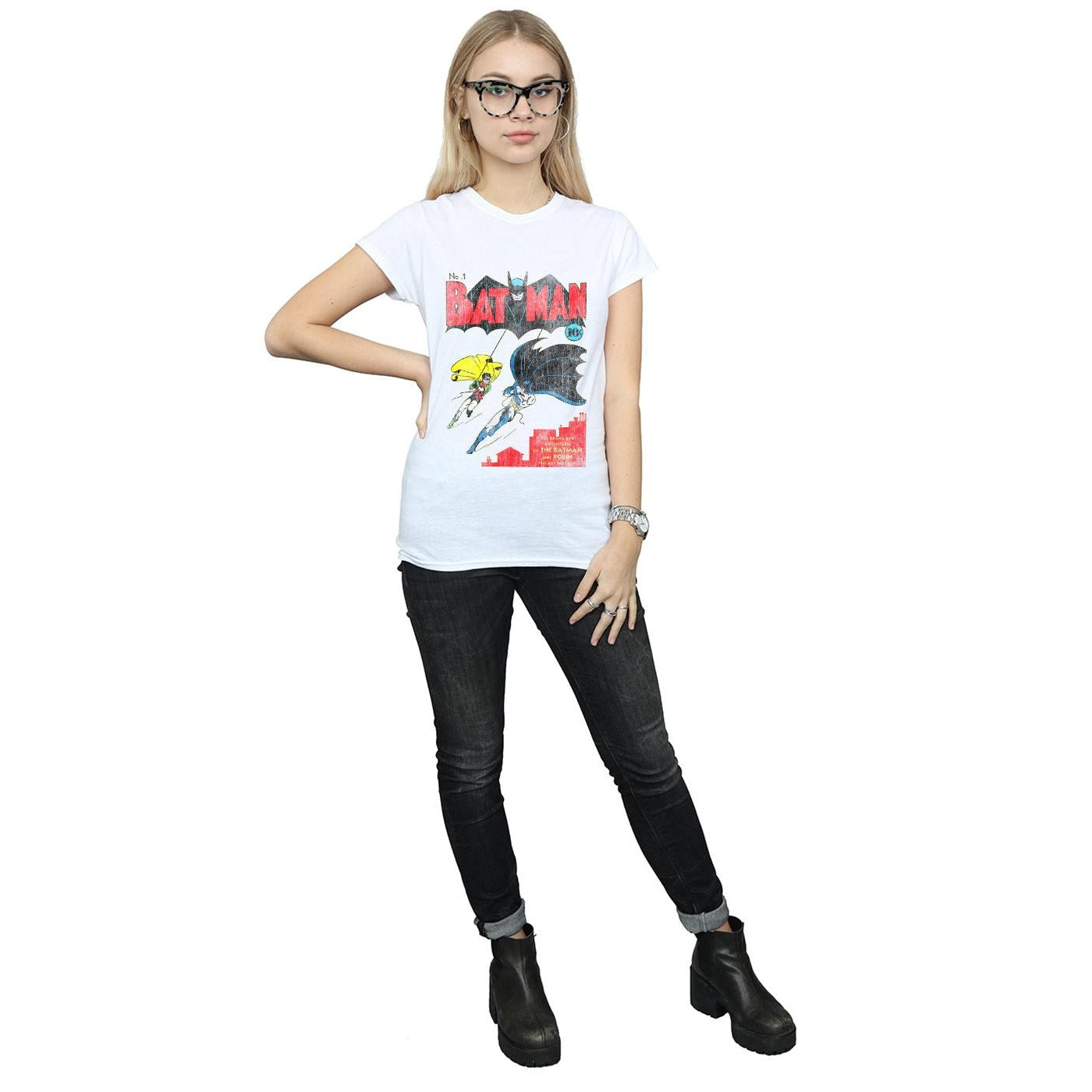 White - Lifestyle - DC Comics Womens-Ladies Batman Issue 1 Cover Cotton T-Shirt